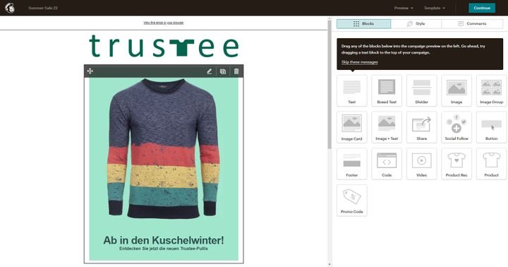 Sie können wahlweise auch den etablierten Klassik-Editor des Anbieters nutzen