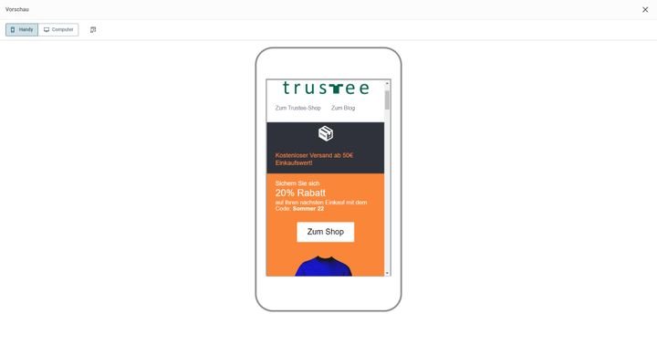Mit der Vorschau wissen Sie immer, ob Ihre Mail auf Desktop- und mobilen Geräten gut aussieht