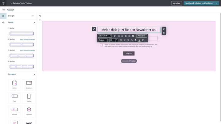 Stellen Sie Ihren Usern Widgets für die Anmeldung zu Ihren Mailings zur Verfügung