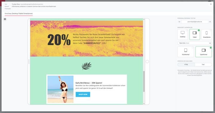 Achten Sie auf mobil responsive Vorlagen und Mails, um User von mobilen Endgeräten zu bedienen
