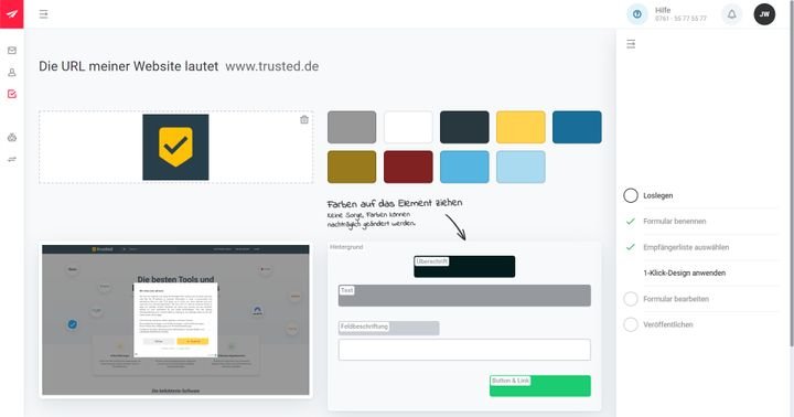 Bei Bedarf kann rapidmail die CI Ihres Webauftritts auslesen und Ihnen diese als vorgefertigtes Designpaket anbieten