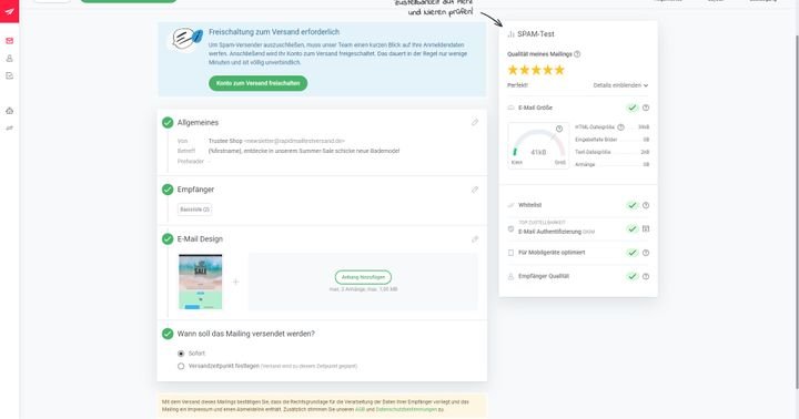 Testen Sie Ihr Mailing vor dem Versand auf seine Zustellbarkeit