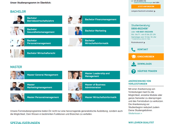 Studiengänge an der IUBH