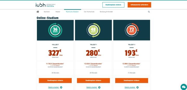Die Studiengebühren für ein Bachelor-Studium an der IUBH im Überblick