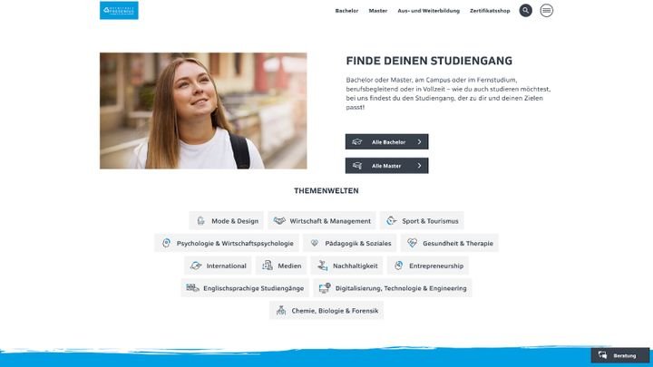 Mit insgesamt 13 Themengebieten ist das Angebot der Fresenius Fernhochschule sehr breit gefächert