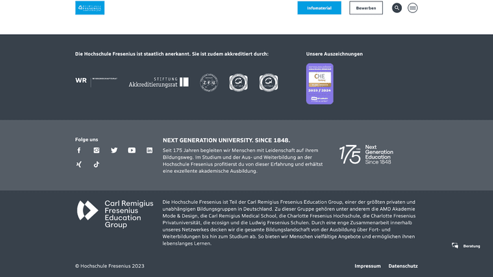 Die meisten der Studiengänge sind akkreditiert
