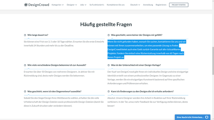 Manche Anbieter kommen mit einer Geld-zurück-Garantie