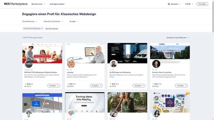 Finden Sie Wix-affine Freelancer auf dem Wix Marketplace