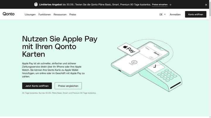 Verbinde Qonto mit Apple Pay oder Google Pay für mobile Zahlungen