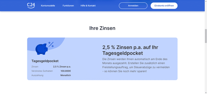 2,5 % Zinsen aufs Tagesgeld mit deinem “Pocket” – kein schlechter Deal!
