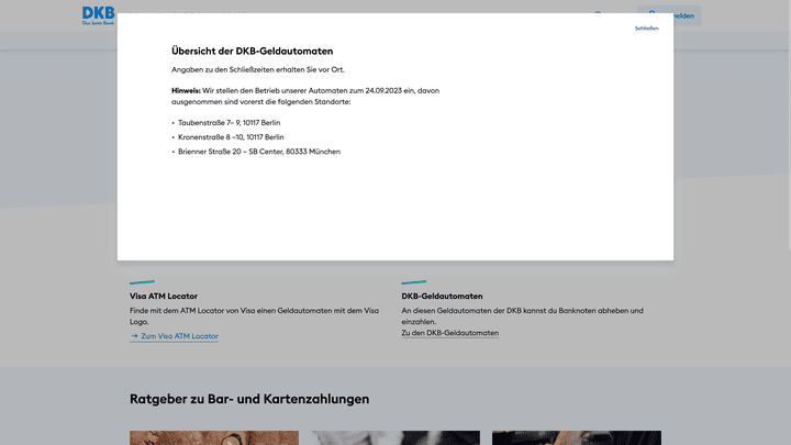 Geldautomaten der DKB sind sehr rar gesät