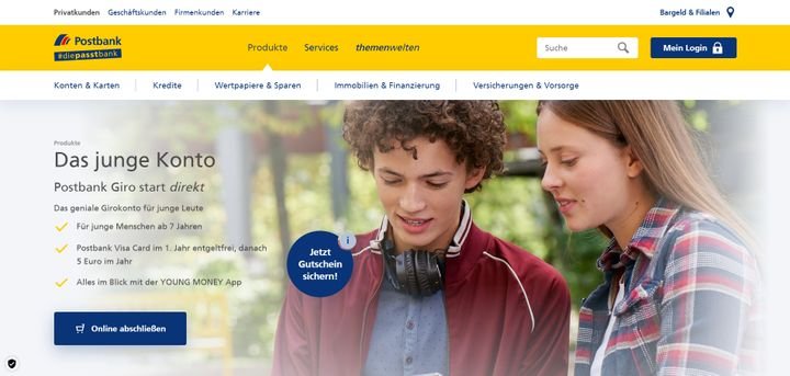 Mit dem Giro start direkt hat die Postbank ein eigenes Kinderkonto im Portfolio