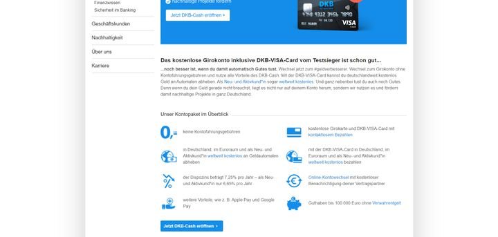 Das Girokonto der DKB ist vollständig und bedingungslos kostenlos