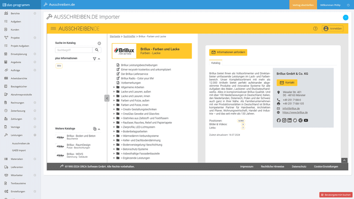 Über Schnittstellen zu ausschreiben.de und Co. kannst du deine Materialverwaltung bequem aufziehen