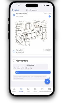 Die mobile App liefert alle Funktionen, die im Außendienst wichtig sind