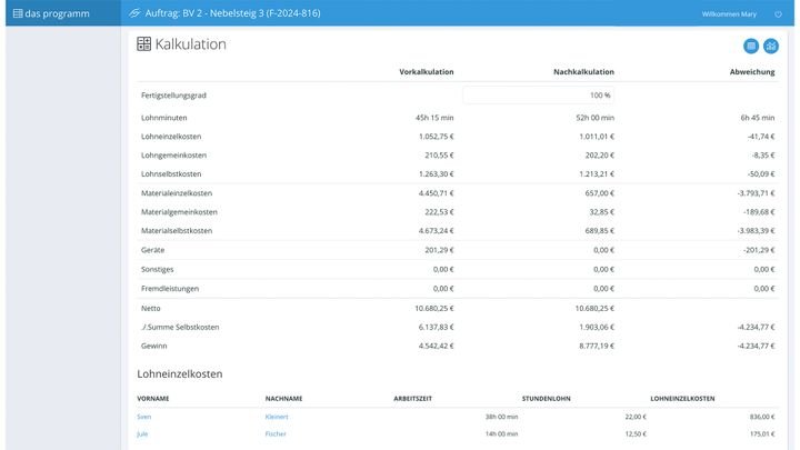 Das Programm organisiert alle wichtigen Dokumente für Aufträge an einer zentralen Stelle: Suche ade!