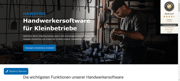 Hawepro ist die “Handwerkersoftware für Kleinbetriebe”. Was dein Betrieb damit so alles anstellen kann, schaue ich mir für dich im Detail an!