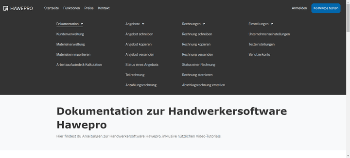 In der Online-Dokumentation von Hawepro findest du ein Tutorial zu allen Handgriffen in und mit der Software