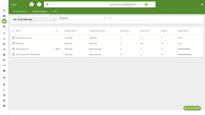 Stark: mit mfr kannst du mobile Lager und deine Warenbestände verwalten