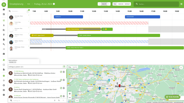 Ein Highlight von mfr ist die smarte Plantafel für die Einsatz- und Ressourcenplanung: Job-Management für Profis!