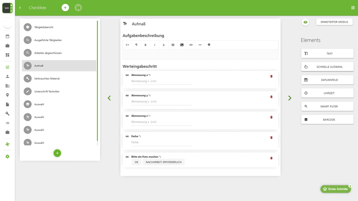 Digitale Aufmaße erstellst du direkt in mfr und nimmst sie dann als Grundlage für Angebote und die Kalkulation