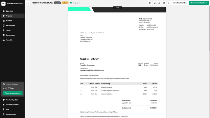 Für jedes Dokument kannst du dir eine Vorschau anzeigen lassen