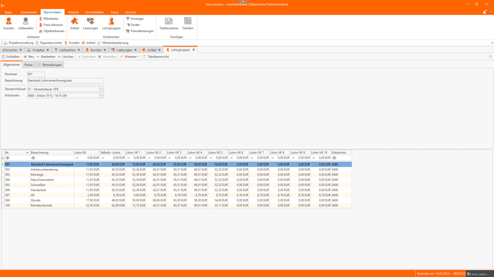 Lohngruppen verwalten Handwerksbetriebe mit smarthandwerk über eine separate Konsole