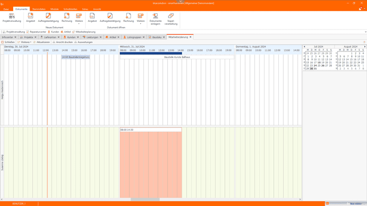 Die Plantafel ermöglicht dir die Einsatz- und Personalplanung für deinen Handwerksbetrieb