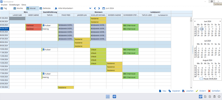 Für mehr Übersicht änderst du einfach die Kalenderansicht oder setzt entsprechende Filter