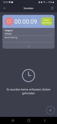 Die Zeiterfassung in TAIFUN ist recht rudimentär, klappt in der mobilen App dafür aber supereinfach