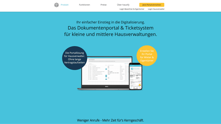 Die Webseite von hausify ist modern gestaltet