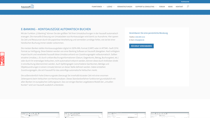Viele Schnittstellen gerade beim Banking machen die Finanzverwaltung mit haussoft ungemein flexibel