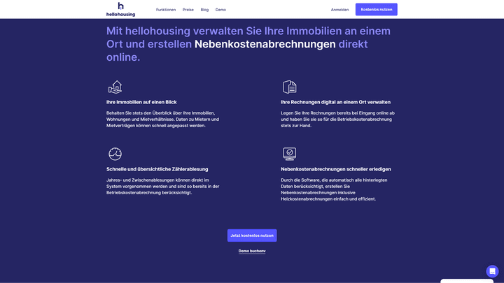 Die Nebenkostenabrechnung ist ein Kernfeature von hellohousing