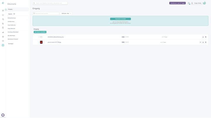 Die Dokumentenablage und -sortierung ist ein großer Pluspunkt von immocloud