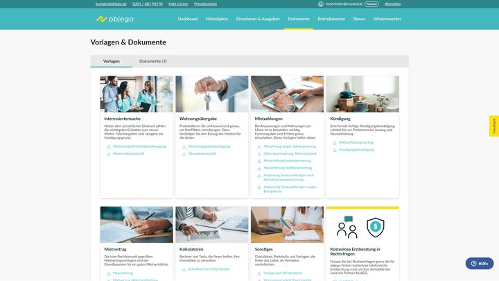 objego bietet Ihnen insgesamt 25 Vorlagen zu allen möglichen verschiedenen Themen