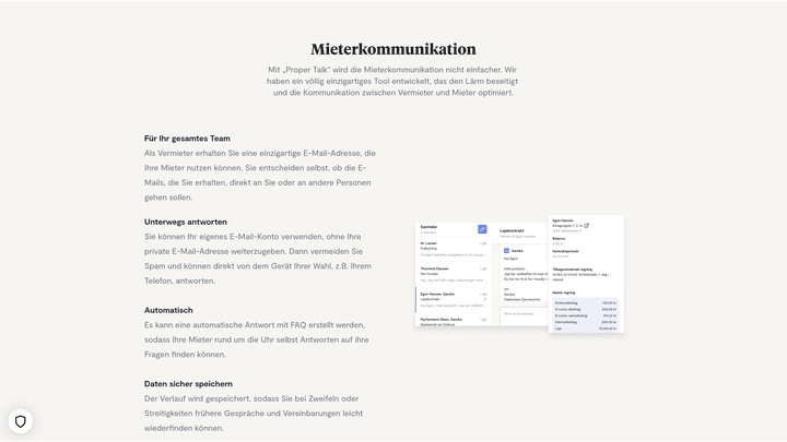 Das Mieterkommunikationstool ist ein Herzstück von Proper