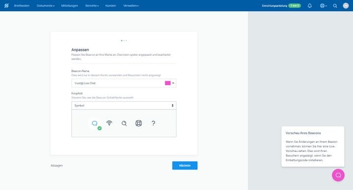 Mit einem Beacon (Widget) erlauben Sie Ihren Kund:innen den direkten Kontakt via Live-Chat zu Ihren Agent:innen