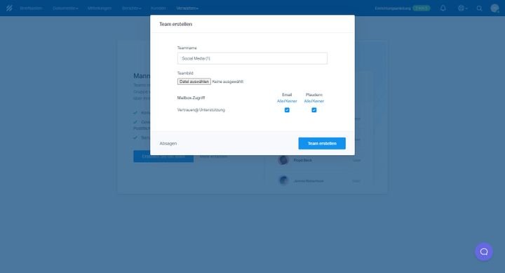 Teams gründen und verwalten Sie mit wenigen Klicks