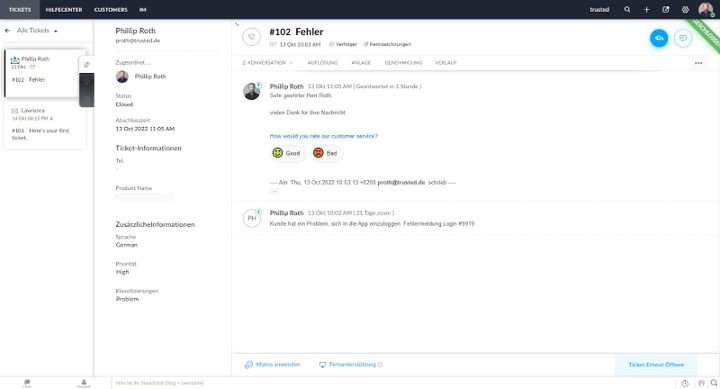 Fast alle gängigen Helpdesk-Systeme verfügen über deutsche Sprachpakete