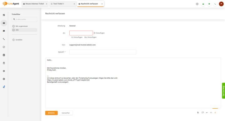Gut zu erkennen: die sich öffnenden Tabs, die die Navigation erheblich erleichtern