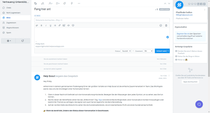 Help Scout ist ein einfach zu konfigurierender Helpdesk, der sich besonders für den Kundensupport via E-Mail eignet