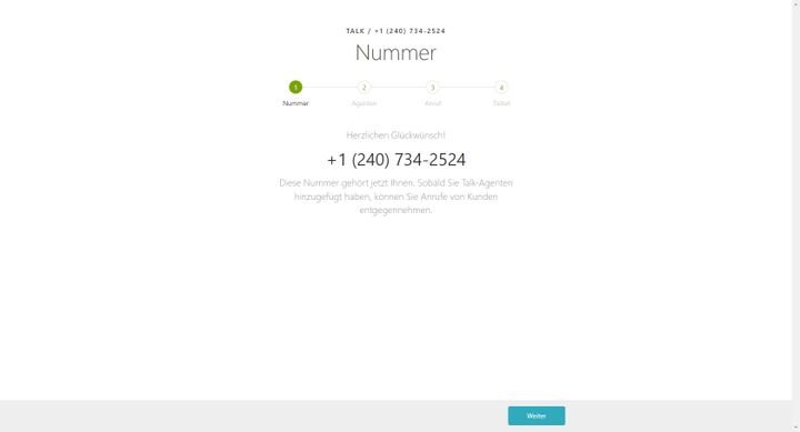 Die Supportrufnummer wird automatisch durch Zendesk zugewiesen