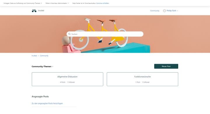 Gestatten Sie Ihren Kund:innen im Communitybereich des Help-Centers eigene Diskussionen zu starten oder Beiträge zu verfassen