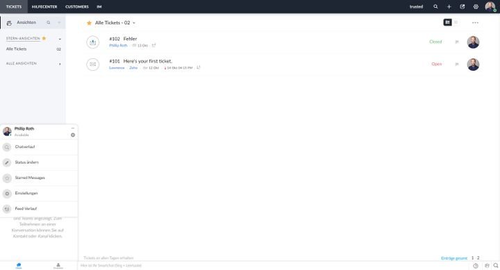 Schneller Zugriff dank Widget. Und Agent:innen kommen via Schaltfläche mit einem Klick in Konversationen.