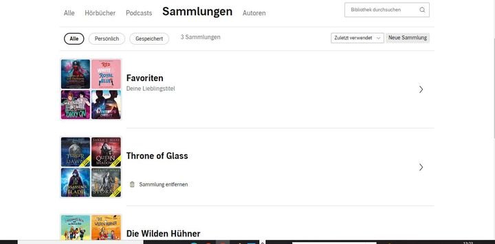 Sammlungen helfen, um eure Audible-Bibliothek geordnet zu halten