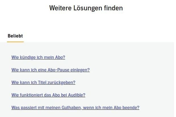 Auf die beliebtesten Fragen stellt Audible Antworten bereit