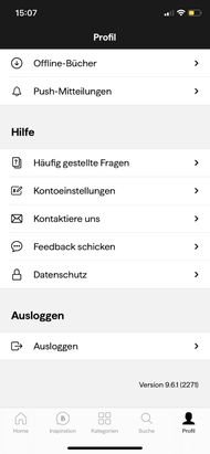 Die Hilfeseite findet ihr zentral in der App