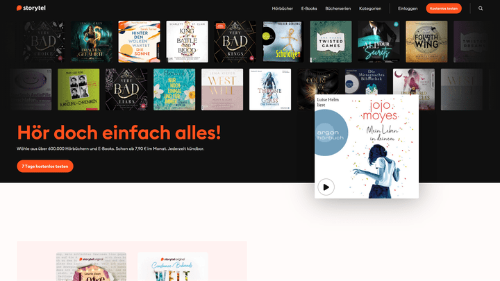 Der schwedische Anbieter Storytel hat den günstigsten Basistarif