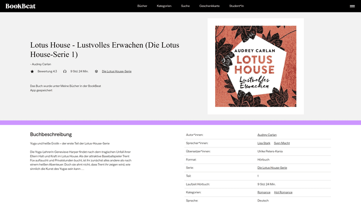 “Lotus House” von Audrey Carlan, einer der bekanntesten Autorinnen von Erotik-Romanen