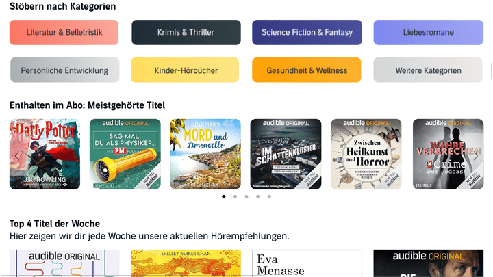 Audible bietet an Hörbüchern und Hörspielen ein Rundum-Sorglos-Paket
